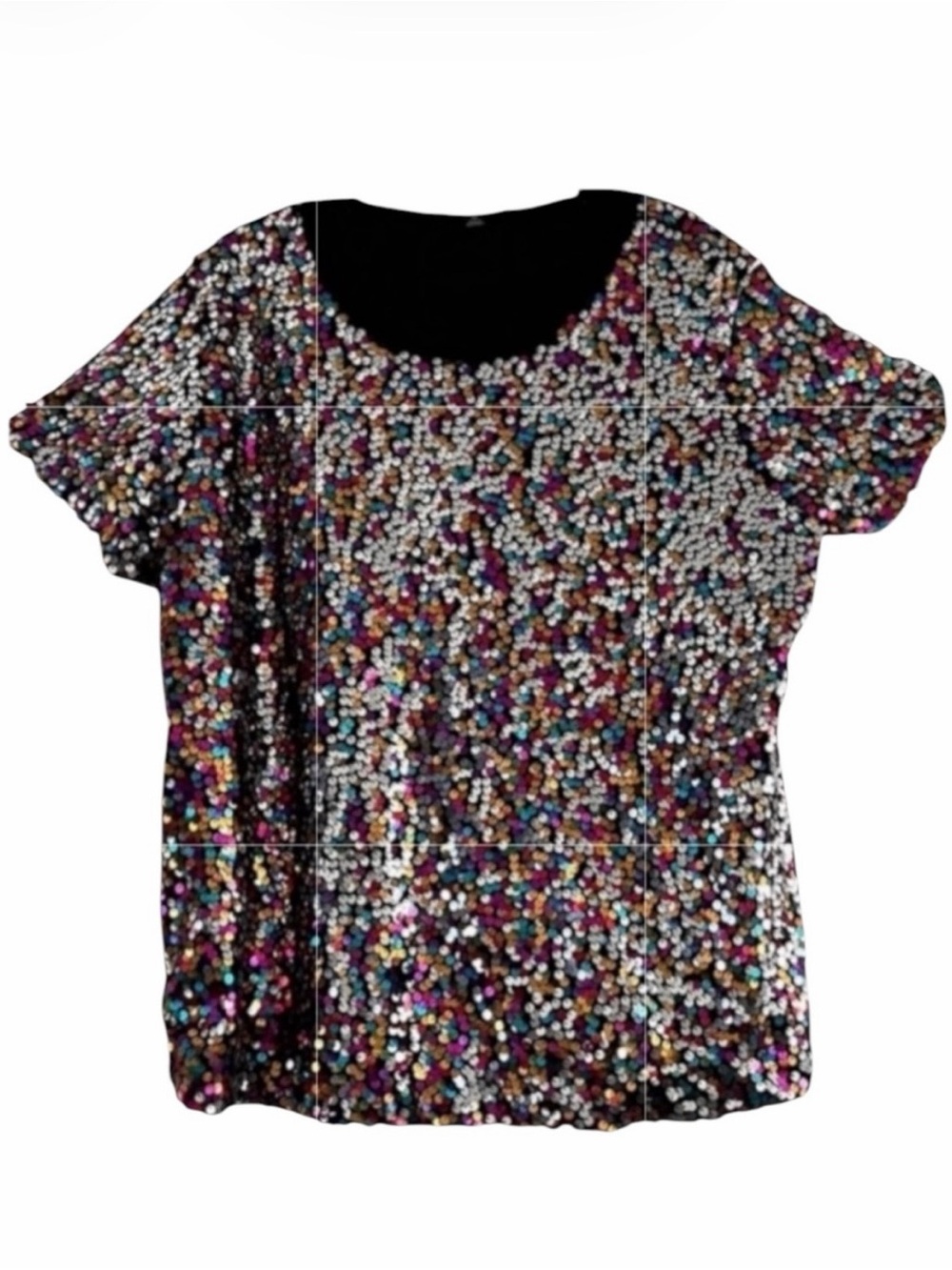 INC International Concepts Rainbow Sequin Plus Size Statement Top Size 2X NWOT